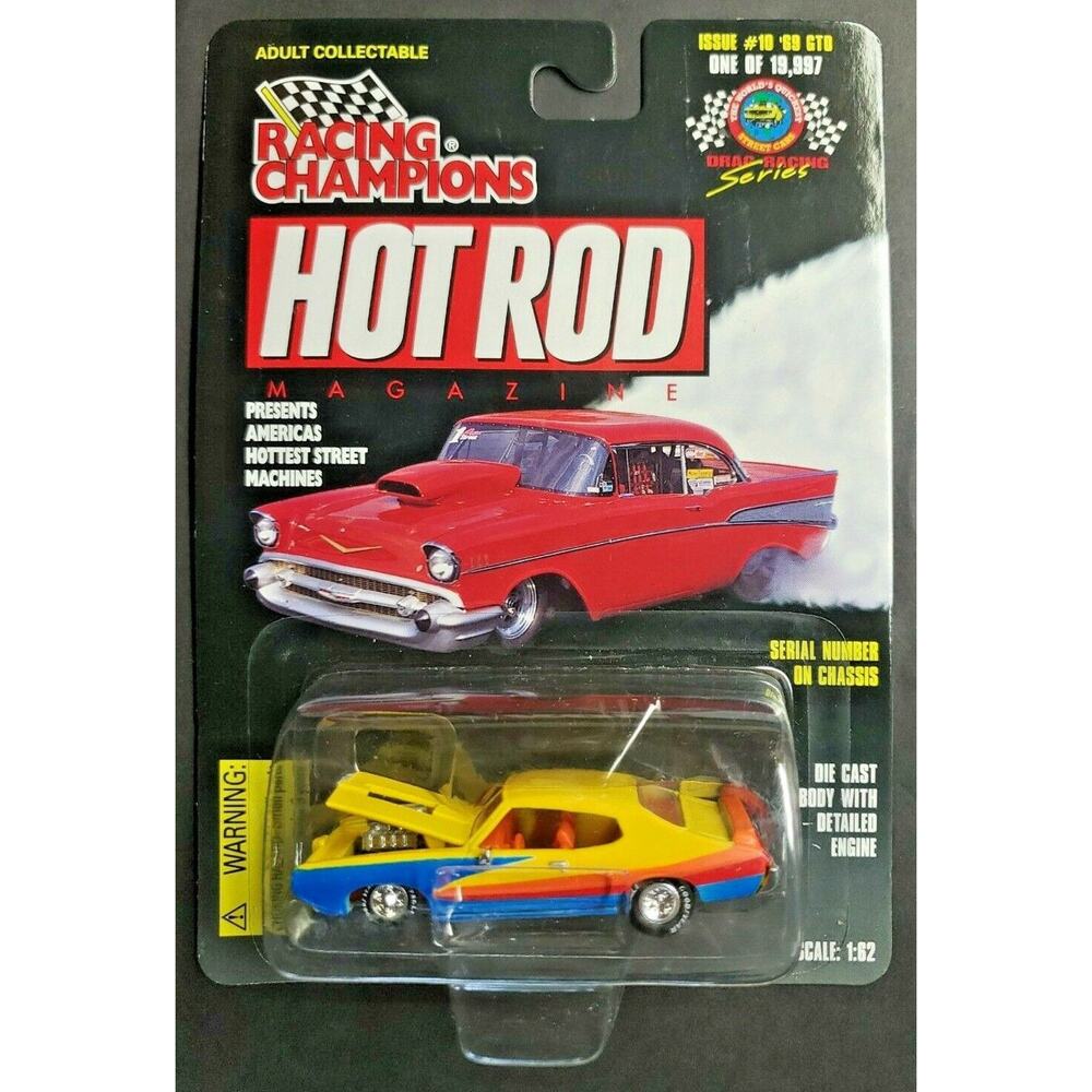 1998 Racing Champions #10 Hot Rod Mag '69 GTO Yellow 1:62 HW1